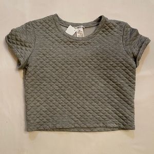 grey waffle texture crop top